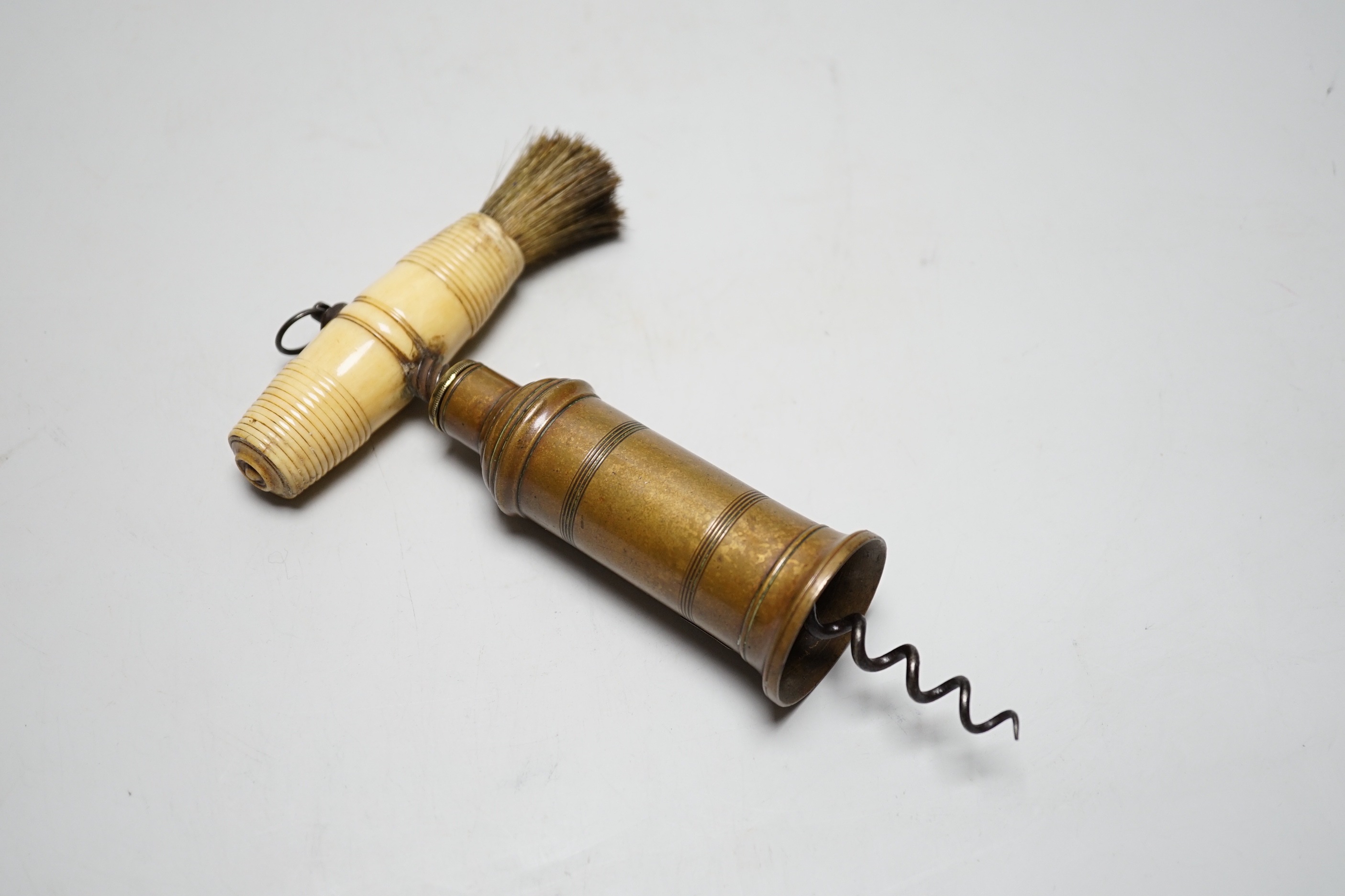 A 19th century bone-handled Thomason patent corkscrew